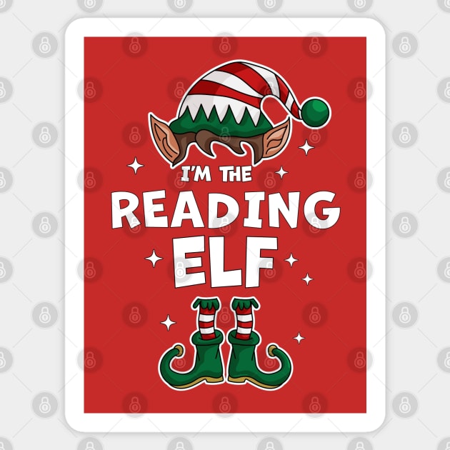 I'm The Reading Elf - Elf Matching Family Christmas Xmas Sticker by OrangeMonkeyArt